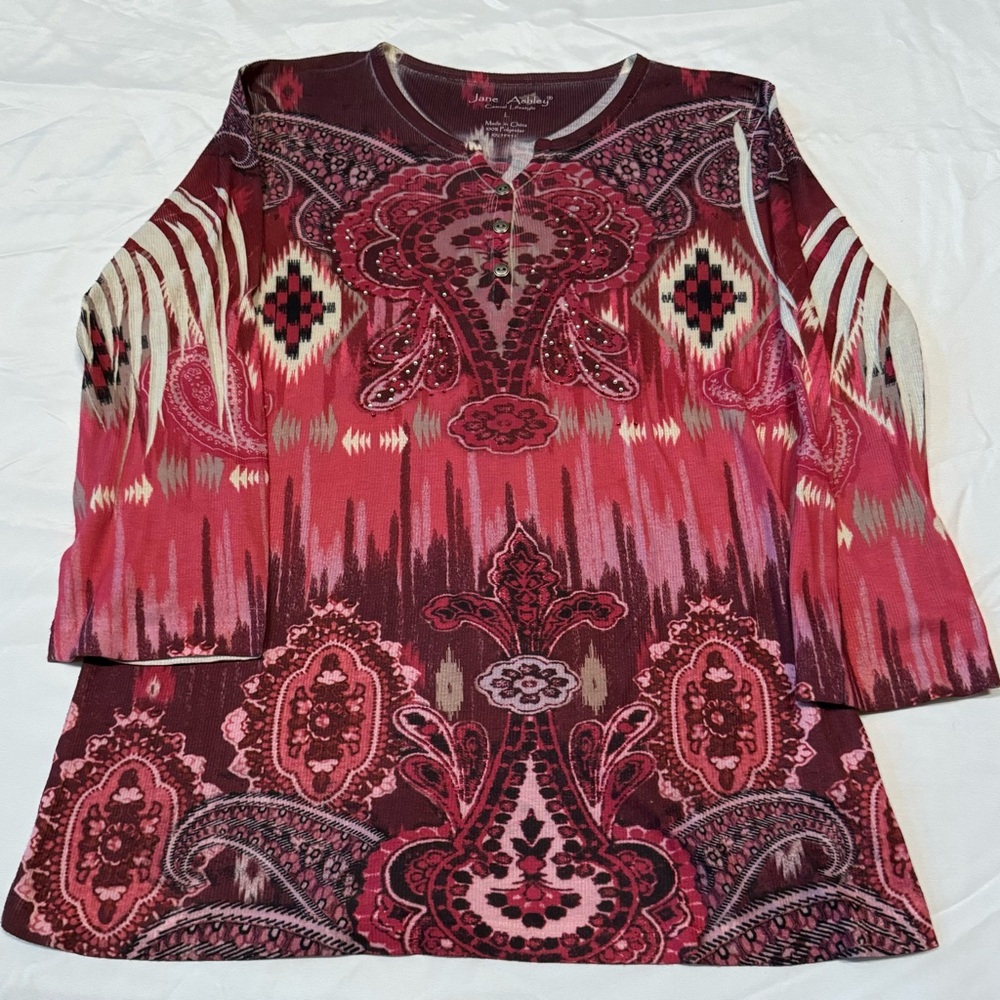 Women's Paisley Long Sleeve Top